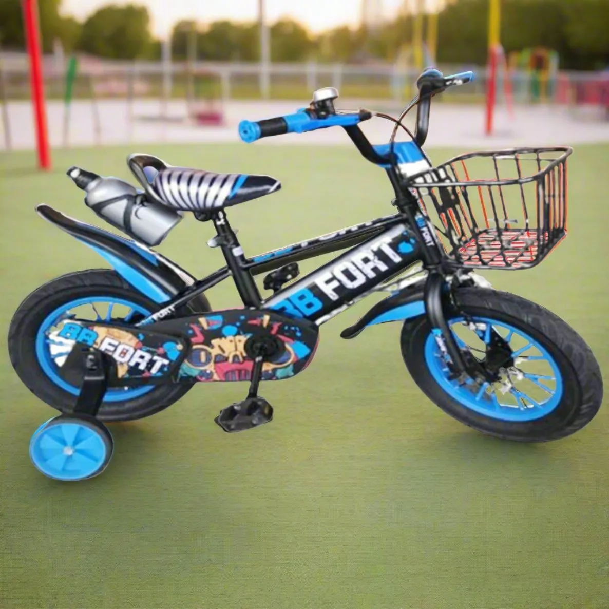 14" BB Fort Bicycle with Basket, Bottle Holder and Training Wheels