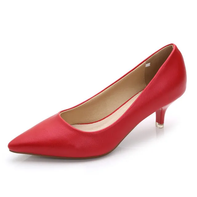2019 New Arrival Women Med High Heel Brand Ladies