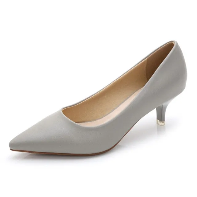 2019 New Arrival Women Med High Heel Brand Ladies