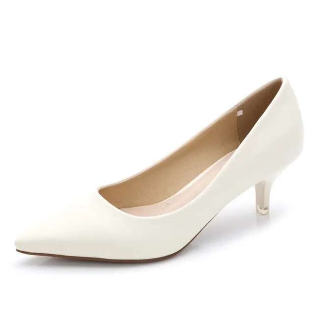 2019 New Arrival Women Med High Heel Brand Ladies