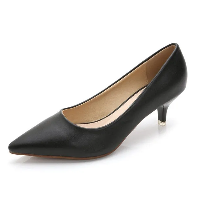 2019 New Arrival Women Med High Heel Brand Ladies