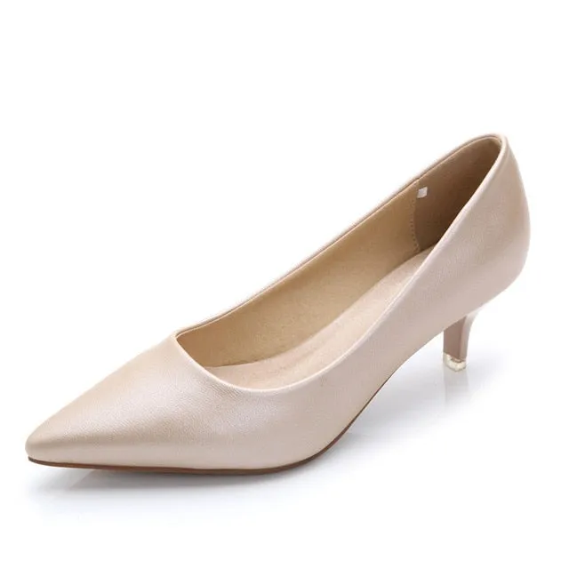2019 New Arrival Women Med High Heel Brand Ladies
