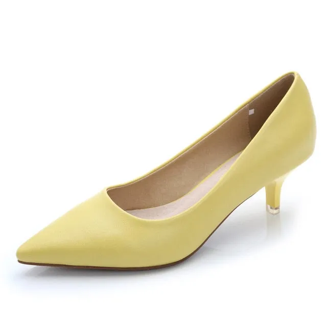 2019 New Arrival Women Med High Heel Brand Ladies