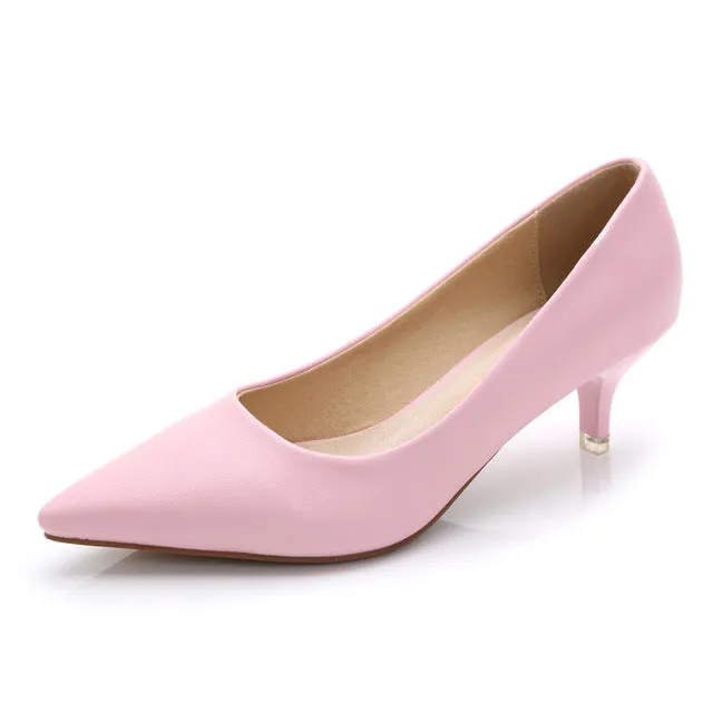 2019 New Arrival Women Med High Heel Brand Ladies