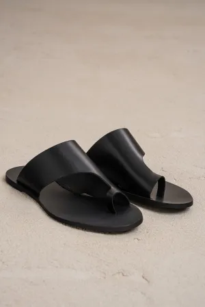 ASYMMETRIC LEATHER SANDALS