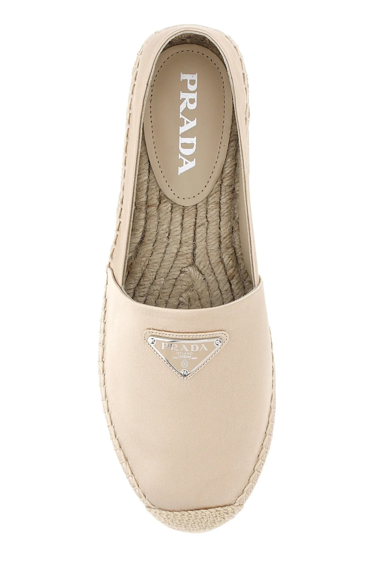 Beige satin espadrilles