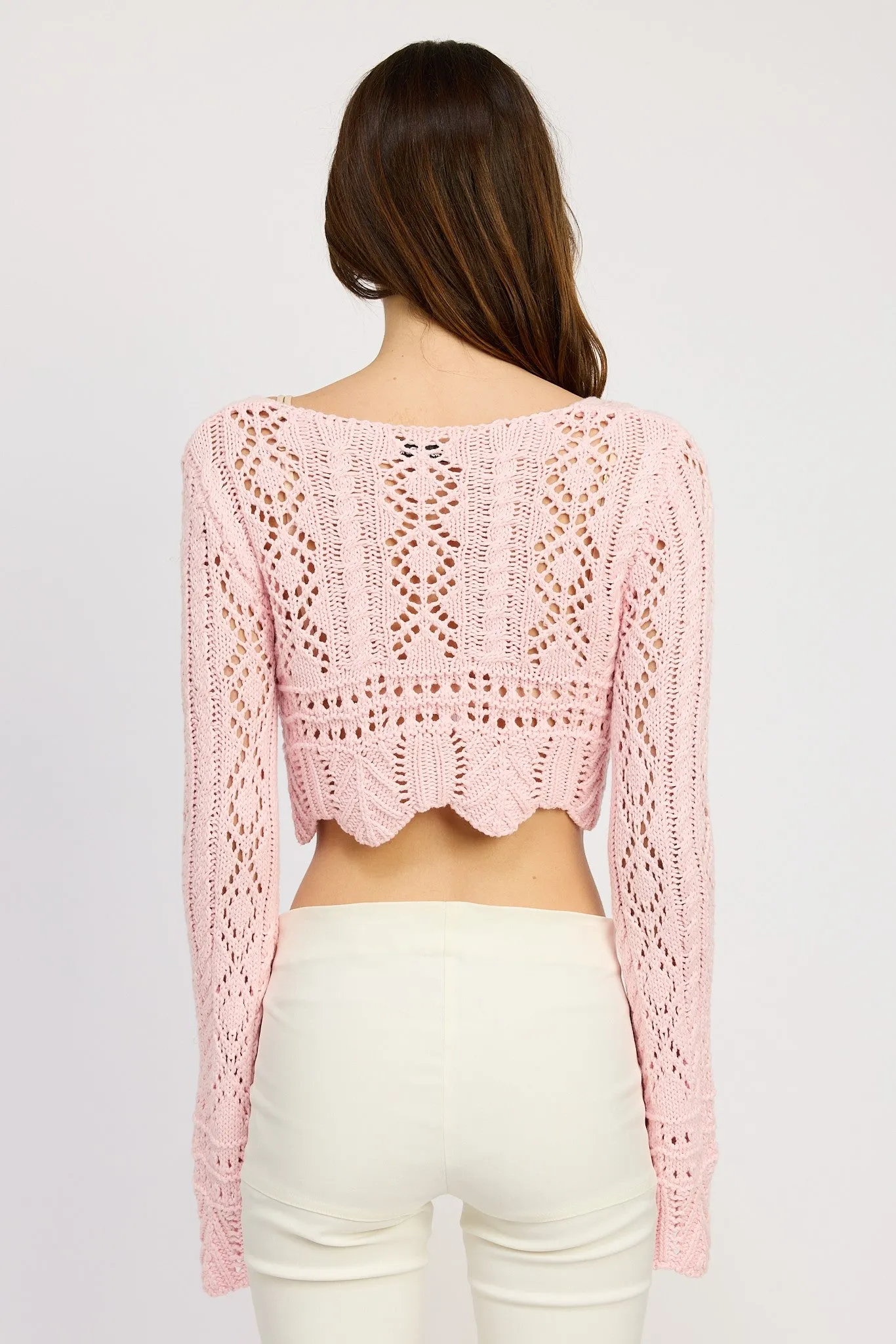 Bethany Crochet Crop Sweater