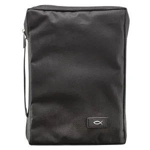 Bible Cover Value Black w/Fish