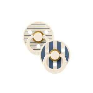 BIBS | STUDIO Colour 2pk Pin - Ivory/Steel Blue Mix