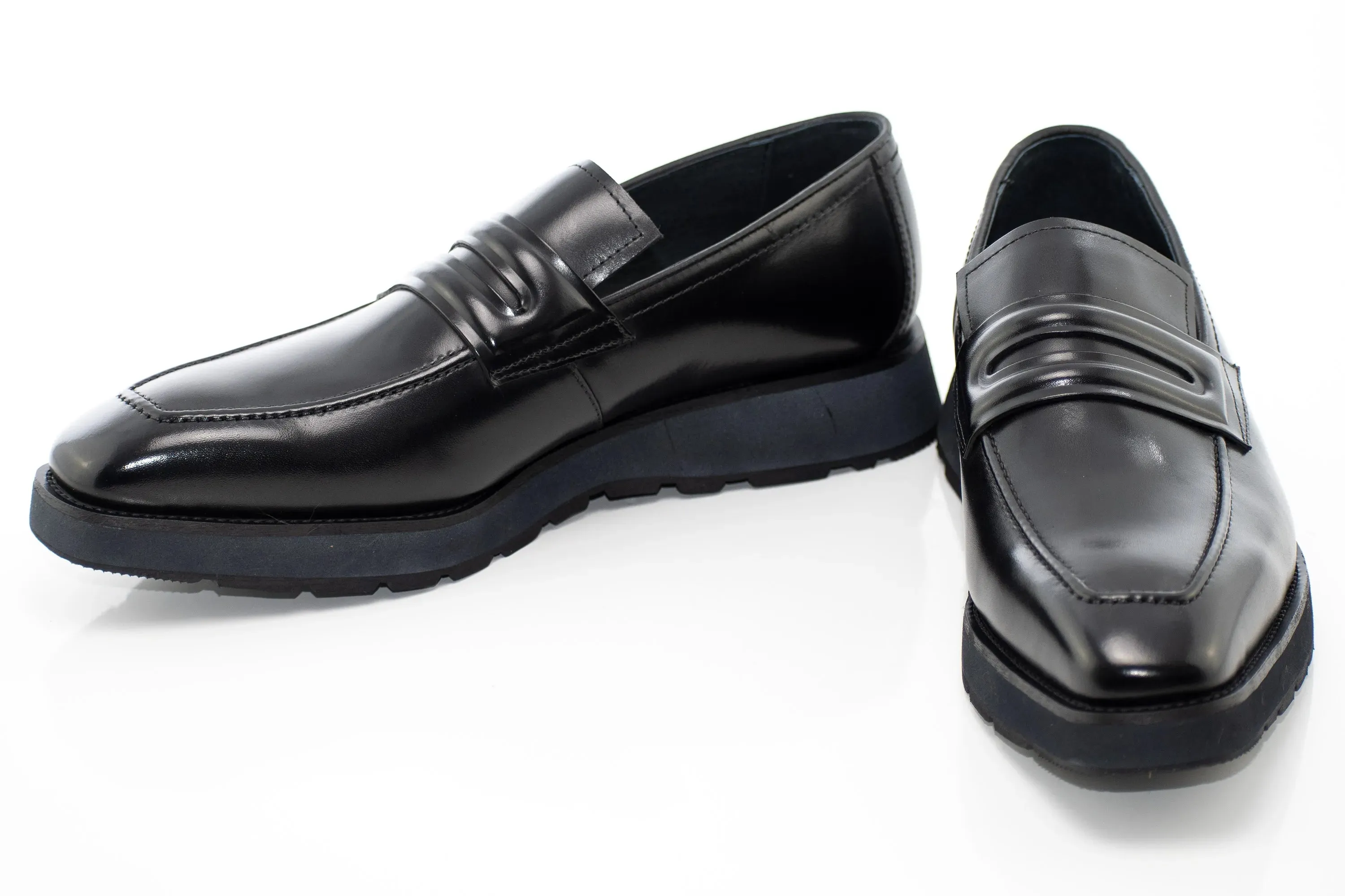 Black Leather Casual Penny Loafer