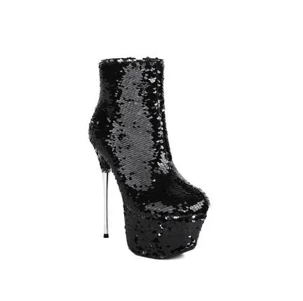 BlingBling Female Sexy Nightclub Mid-calf Super Thin High Heel Boots