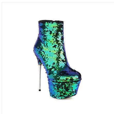 BlingBling Female Sexy Nightclub Mid-calf Super Thin High Heel Boots