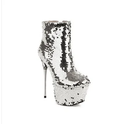 BlingBling Female Sexy Nightclub Mid-calf Super Thin High Heel Boots