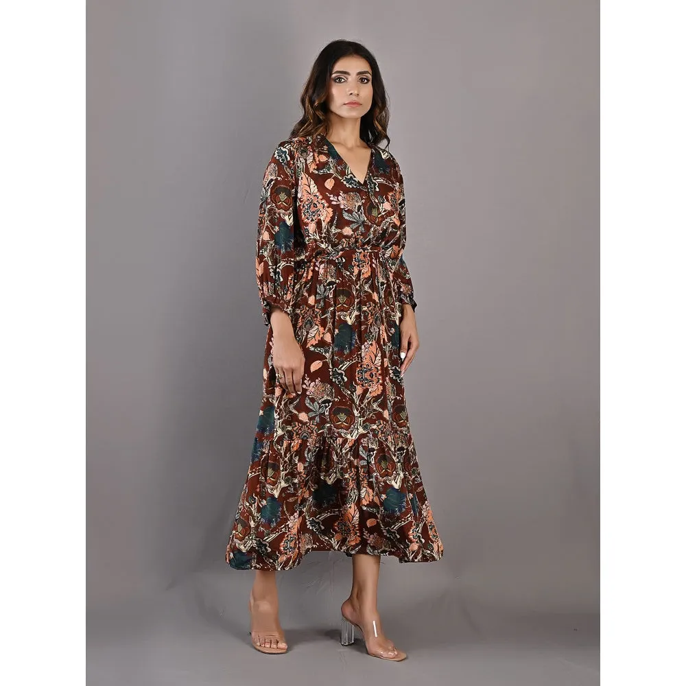Bohame Amaryllis Multi & Maroon Dress
