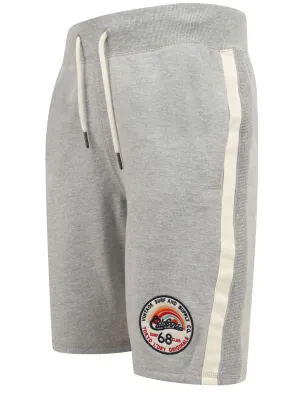 Cali Beach Applique Jogger Shorts in Light Grey Marl - Tokyo Laundry