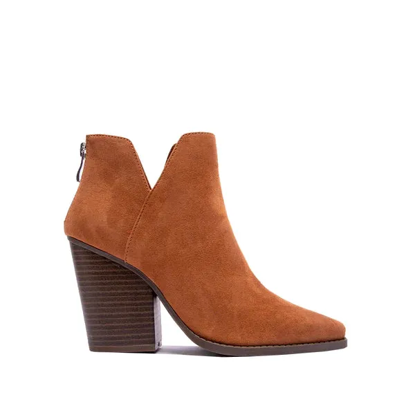 Camel Faux Suede Bootie