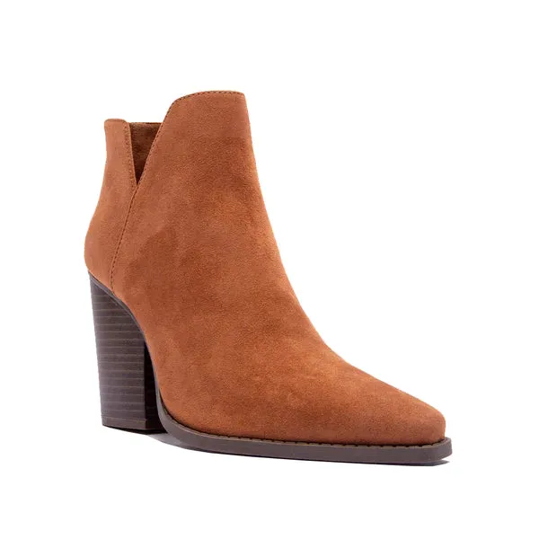 Camel Faux Suede Bootie