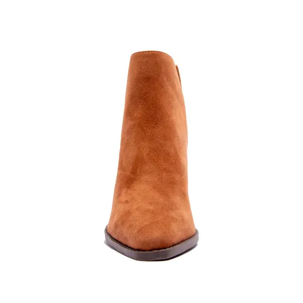 Camel Faux Suede Bootie