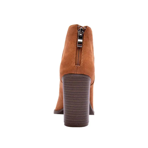 Camel Faux Suede Bootie