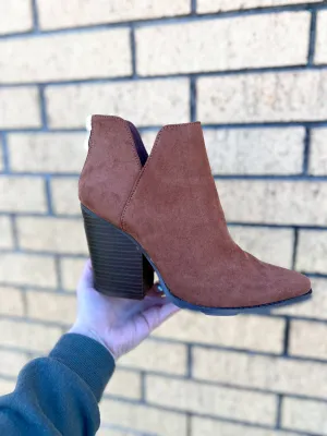 Camel Faux Suede Bootie