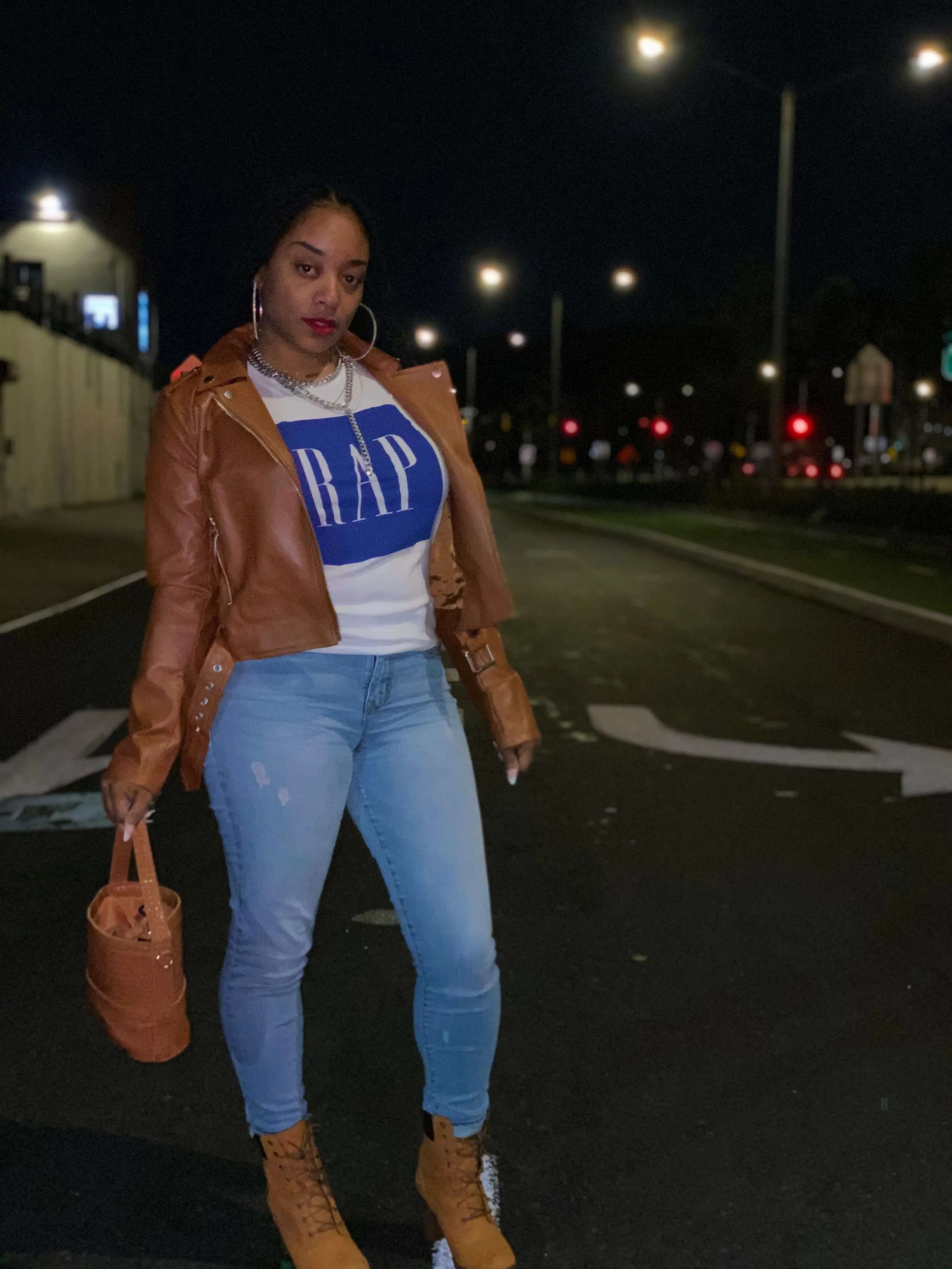 Camel Sassy Moto Leather Jacket
