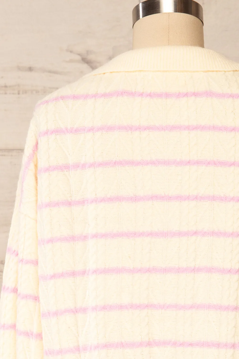 Cariamanga Cream | Stripped Knit Top