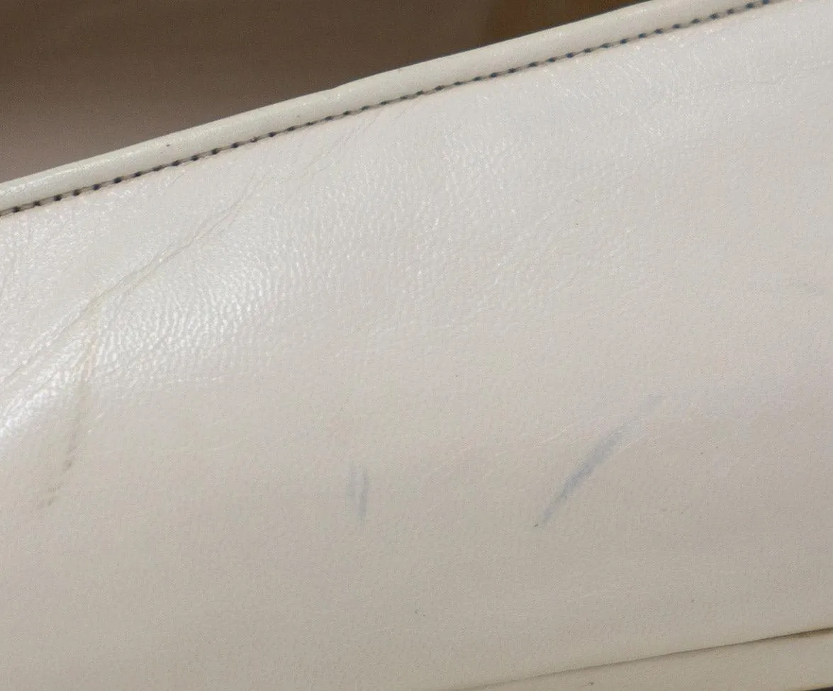 Chanel Ivory & Black Leather Flats sz 8