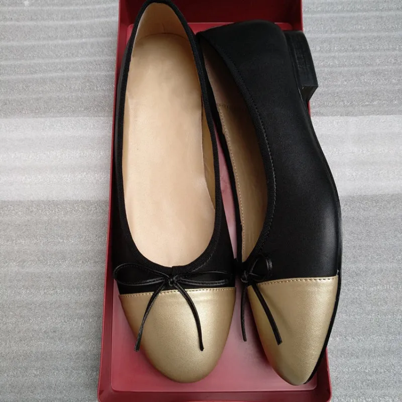 Classic Ballet Flats with Simple Bow Knot Accent