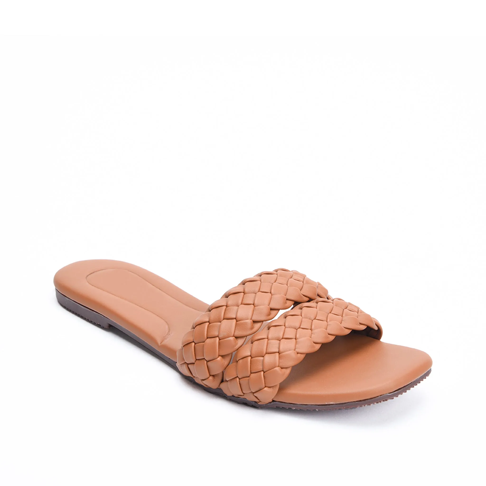 Classic Brown Braided Flats | 566J-B