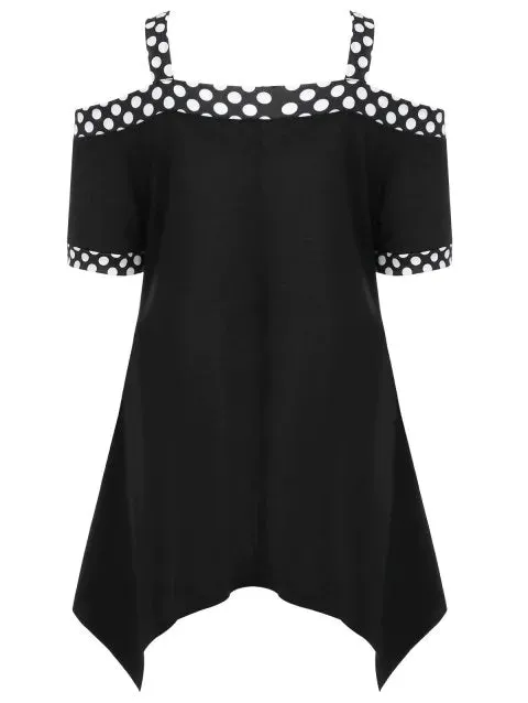Classic Sleeve Polka Dot Insert T-shirt