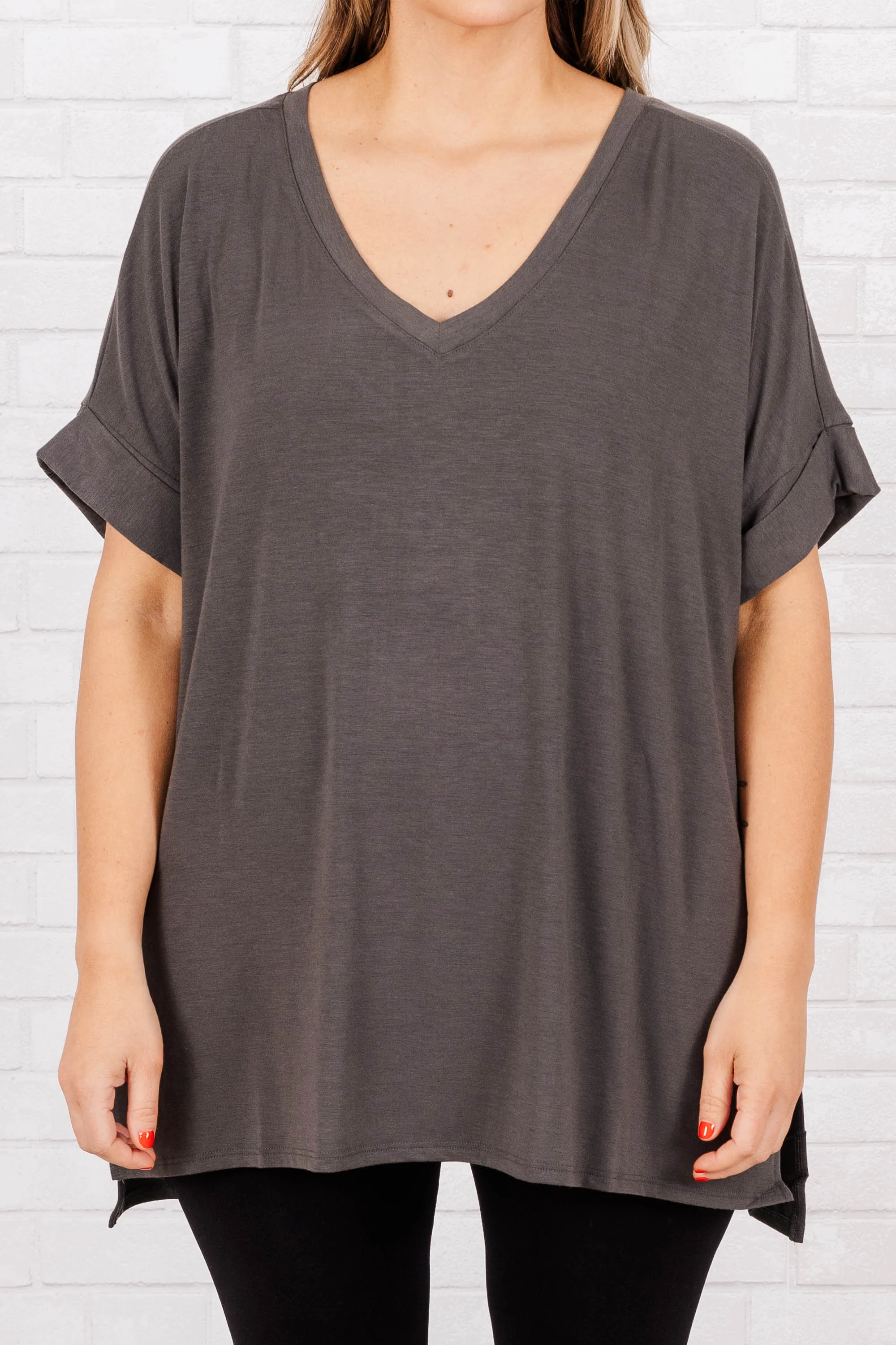 Comfy Travels Top, Ash Grey
