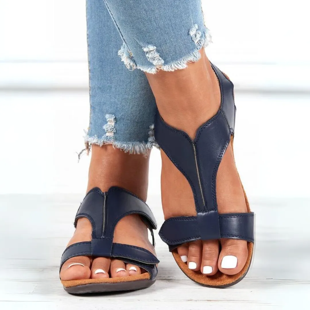 Comfyfleek Velcro Strap Arch Support Flat Sport Sandals