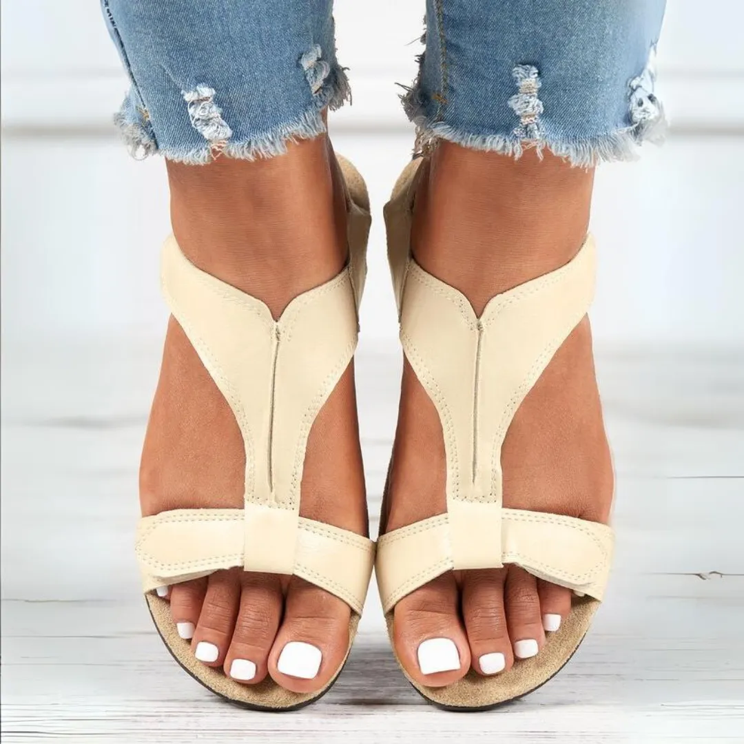 Comfyfleek Velcro Strap Arch Support Flat Sport Sandals