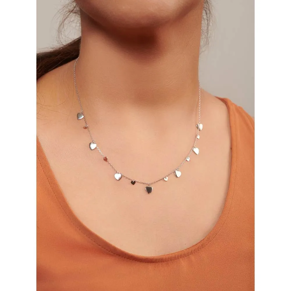 Curio Cottage Pure Silver Hearty Trinkets Necklace