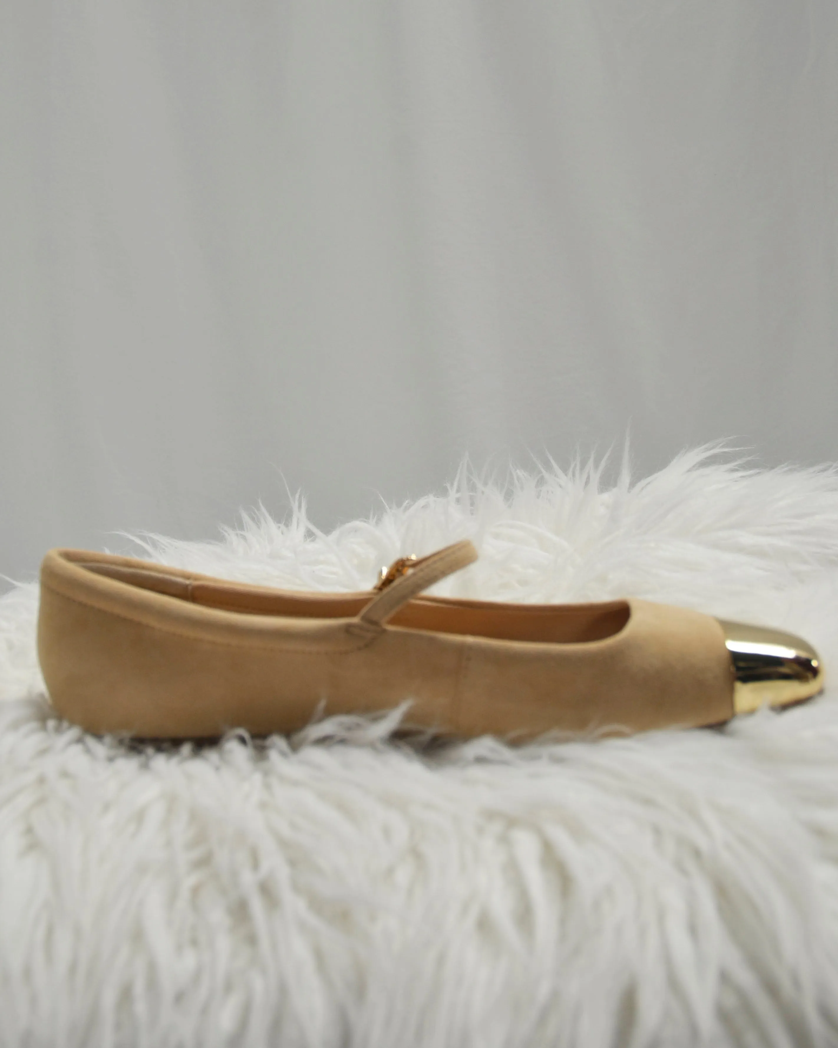 Dolce Vita Reyes Toe Cap Flat Tan Suede - FINAL SALE
