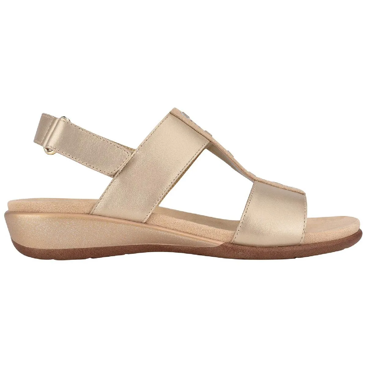 Easy Spirit Womens Hazel Leather Embellished Flat Sandals