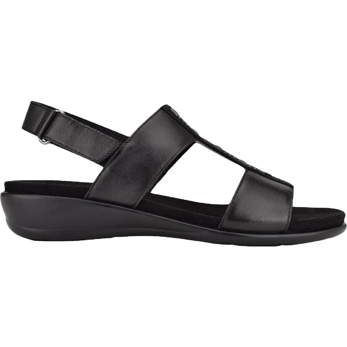 Easy Spirit Womens Hazel Leather Embellished Flat Sandals