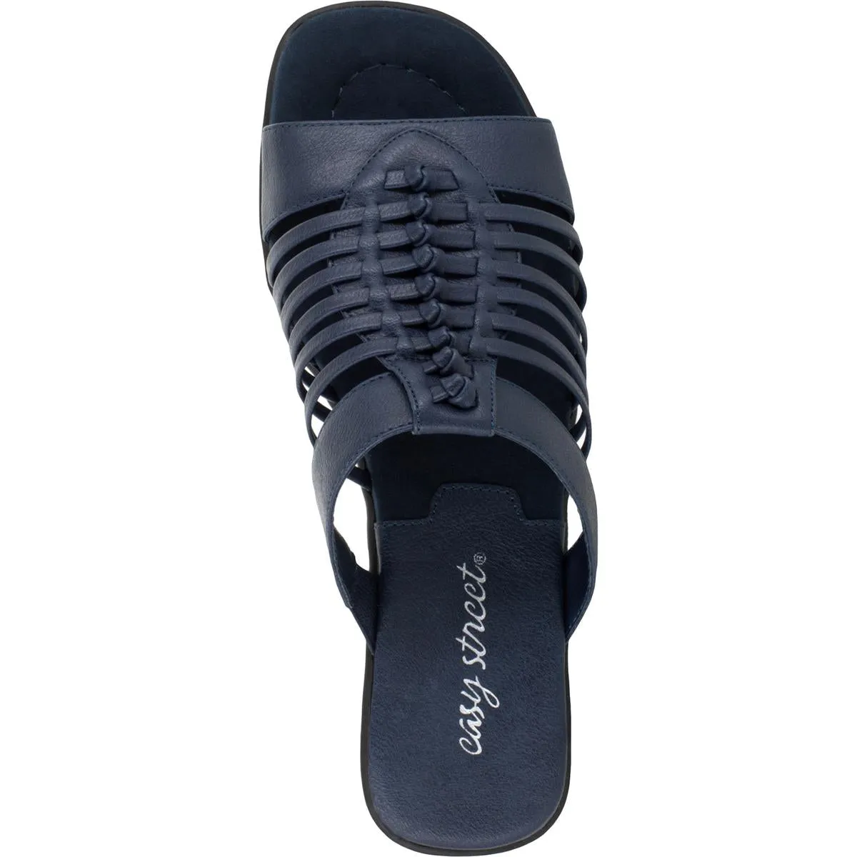 Easy Street Womens Nola Strappy Slip On Slide Sandals