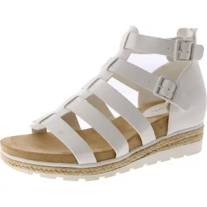 Easy Street Womens Simone Faux Leather Caged Wedge Sandals