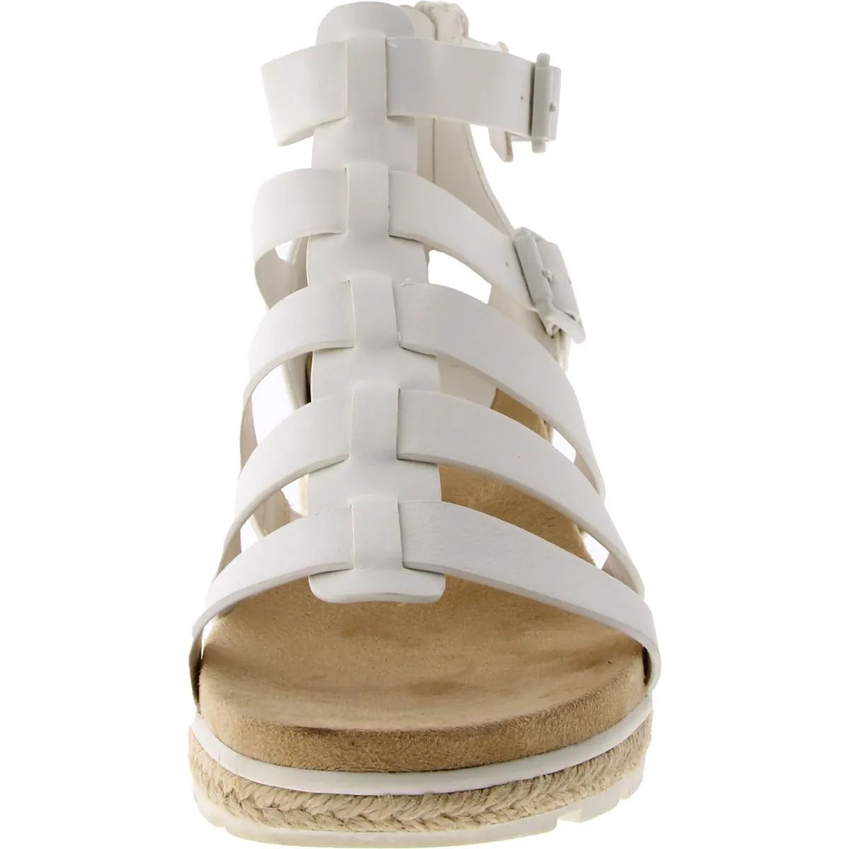 Easy Street Womens Simone Faux Leather Caged Wedge Sandals
