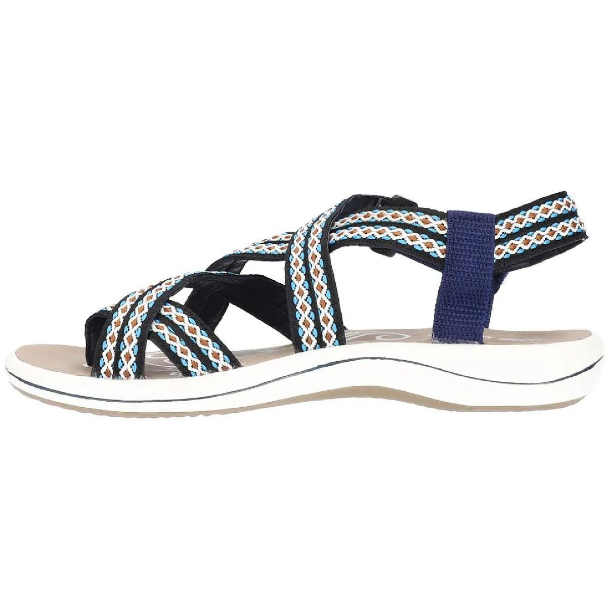 Easy Street Womens Skip Ankle Slip On Flat Sandals