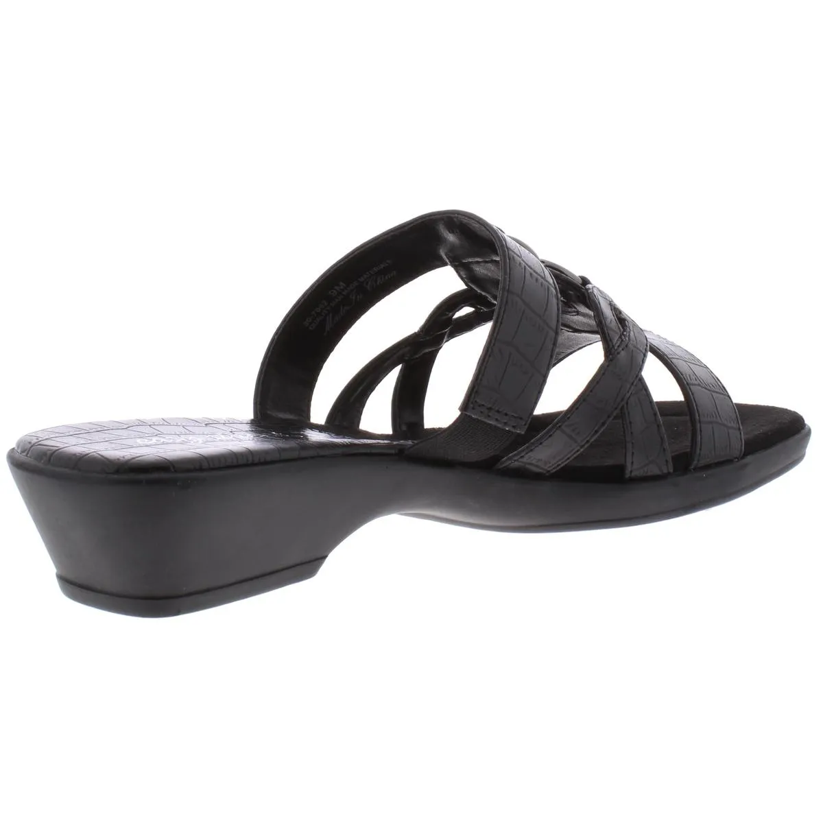 Easy Street Womens Torrid Faux Leather Strappy Slide Sandals