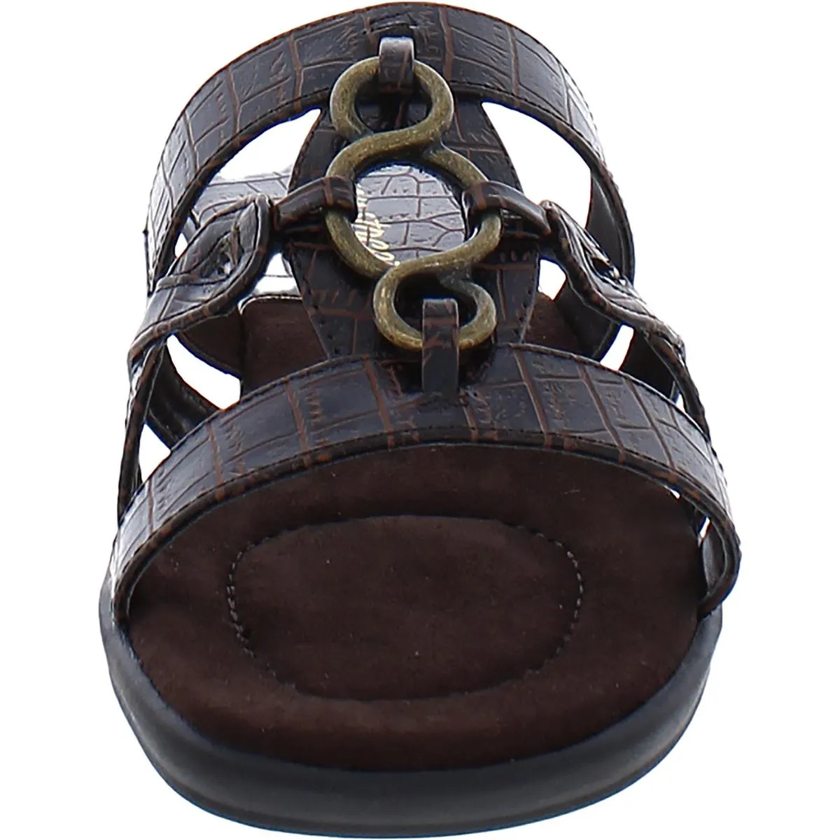 Easy Street Womens Torrid Slip On Faux Leather Wedge Sandals