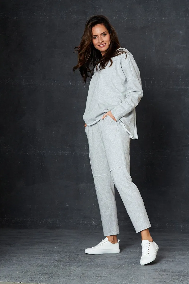 Eb & Ive Arrival seam detail sweat pant in Grey Marl