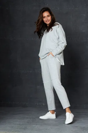 Eb & Ive Arrival seam detail sweat pant in Grey Marl