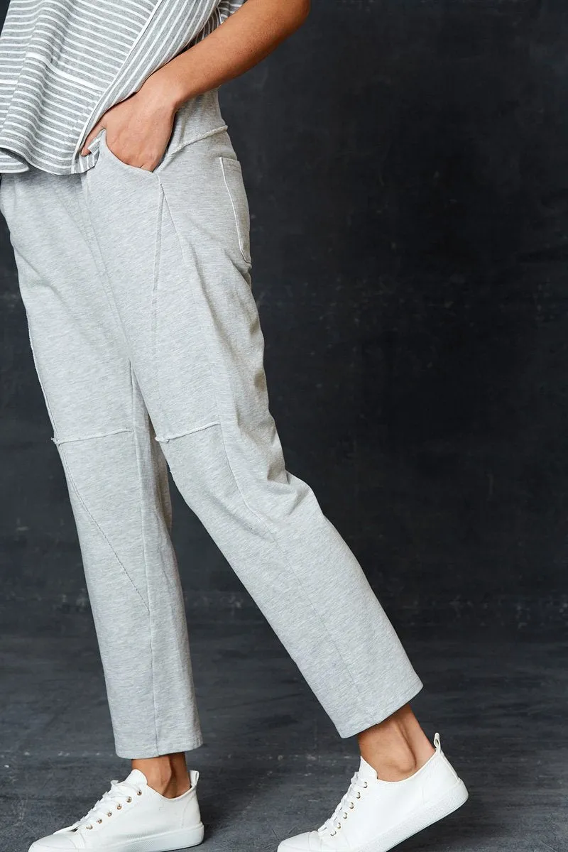 Eb & Ive Arrival seam detail sweat pant in Grey Marl
