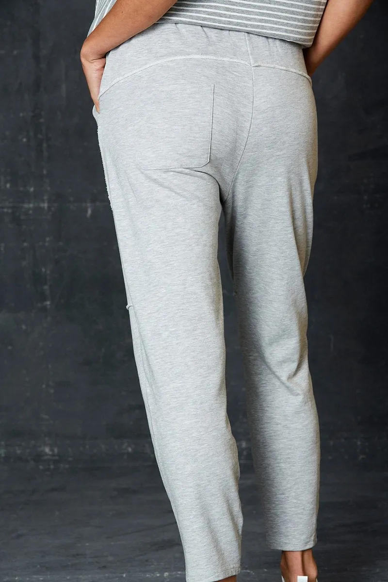 Eb & Ive Arrival seam detail sweat pant in Grey Marl