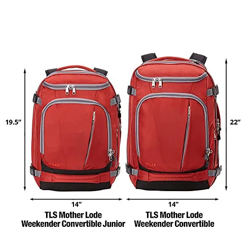 eBags TLS Mother Lode Weekender Junior 19" Carry-On Travel Backpack - Fits Up to 17.5" Laptop - (Heathered Graphite)