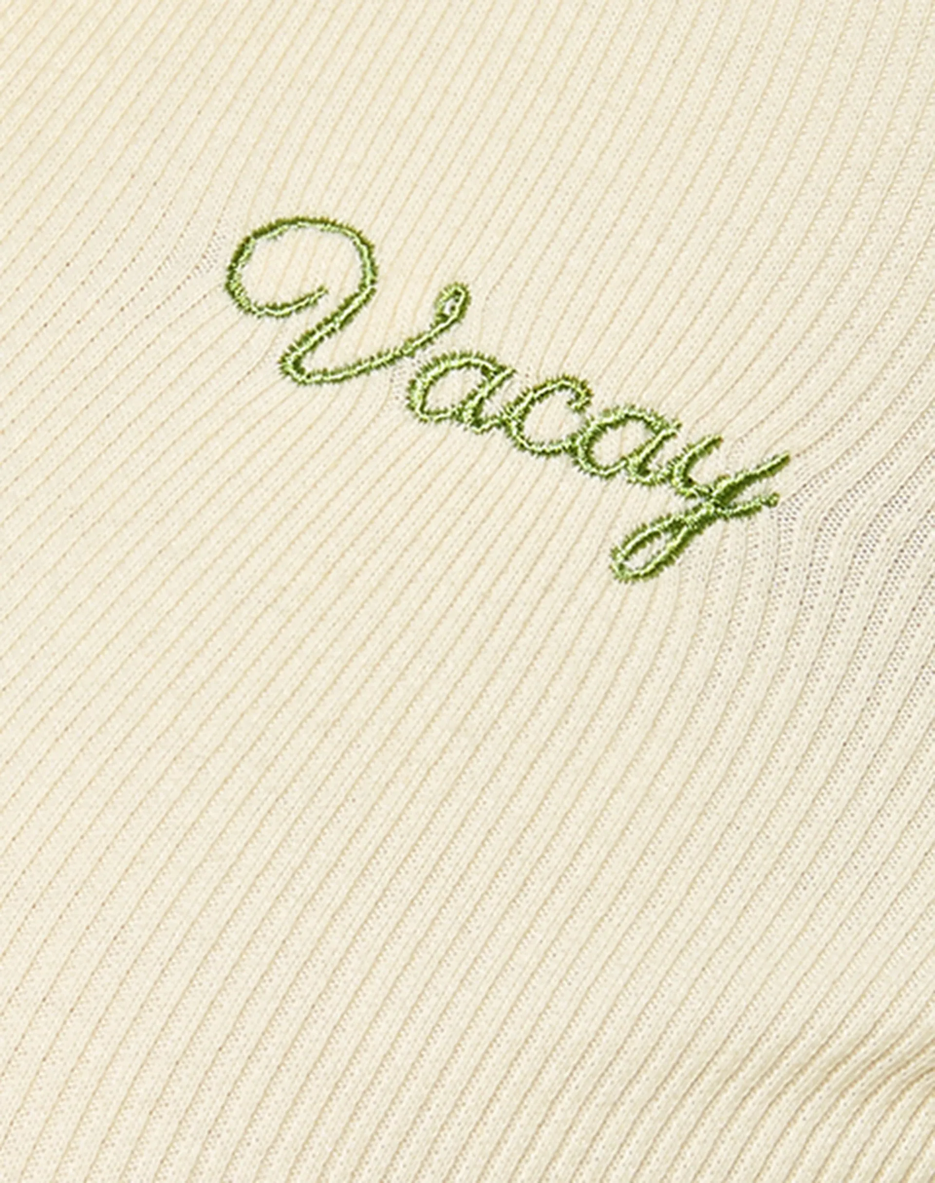 Elody Crop Top in Buttercream Vacay Embro