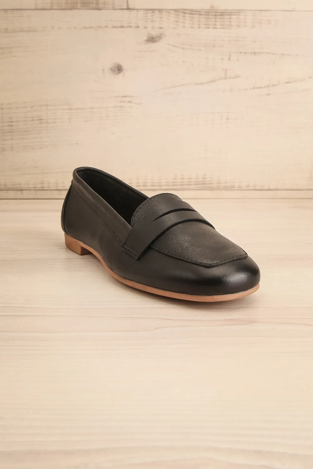Faith Black | Leather Loafers